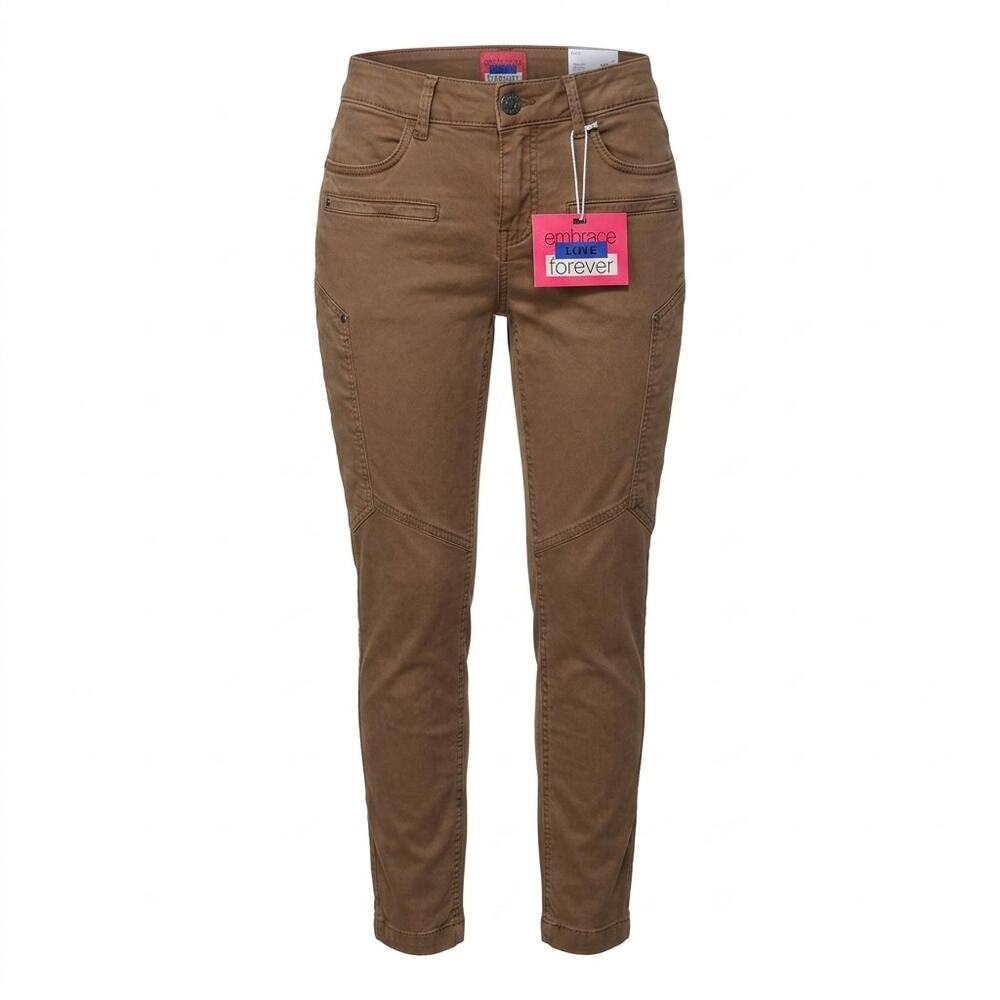 NWT Street One Brown Slim Fit Cargo Women Petite Size 32/30
